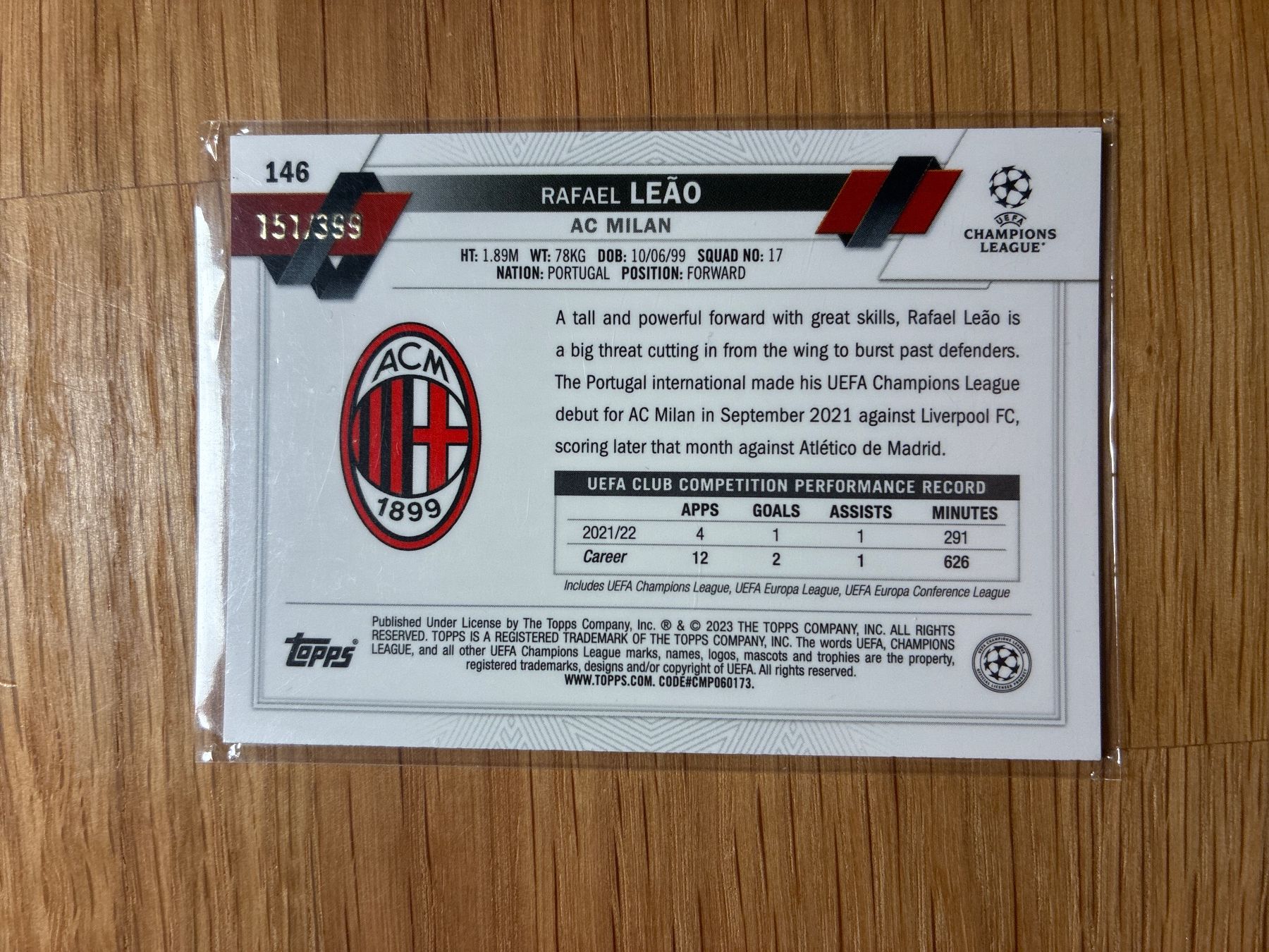 Panini Carte collezionabili: Topps Chrome Rafael Leao /399 – Usato da Wangenried venduto da Garagara 1