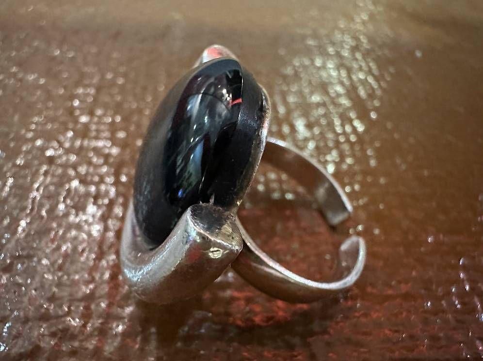 Anelli: Schlichter Silberring mit Onyx - Markant und stilvoll – Usato da Obernau venduto da Arche_Noah_Brocki 4