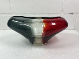 Glasschale Murano Rot-Grau Unikat gebraucht
