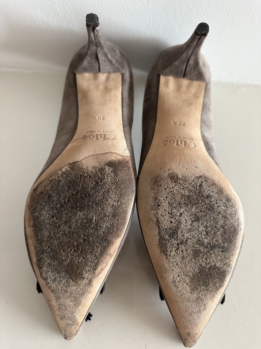 Chloé Scarpe da donna: Chloe suede taupe 7.5cm heel pumps – Usato da Genève venduto da cat2310 3