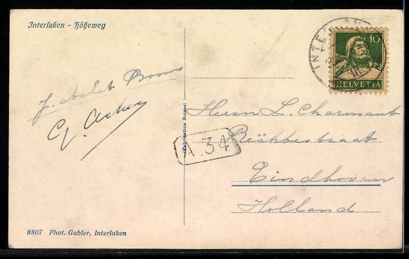 Cartoline postali: AK Interlaken, Höheweg – Usato da Berlin venduto da bartko-reher 1