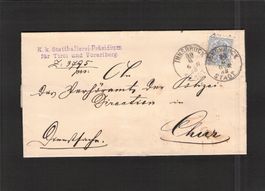 Faltbrief Stadthalterei-Präsidium Tirol u. Voralberg ,1888