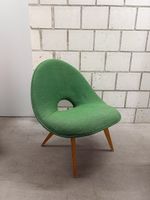 Design Sessel grün Stoffbezug Holzbeine gebrauchter Zustand