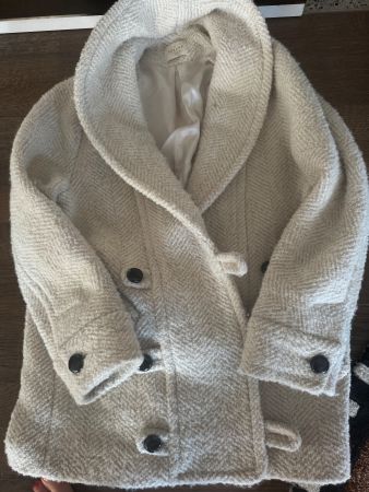Sezane Wollmantel Kurzmantel S beige