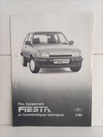 Brochure Ford Fiesta Prix, Equipements 2/84 (Suisse)