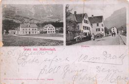 Walenstadt (SG) Mehrbildkarte Strasse und Rathaus