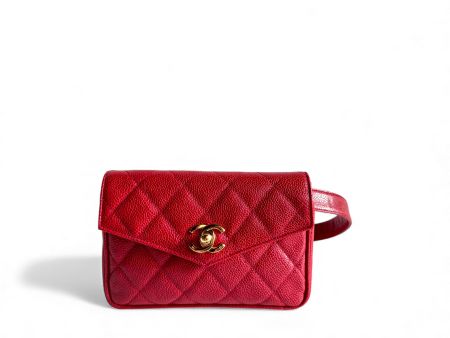 CHANEL Caviar Quilted Flap Waist Belt Bag Tasche