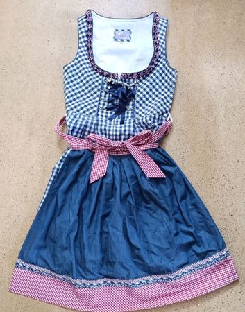 Stockerpoint Dirndl blau kariert mit Schürze neuwertig