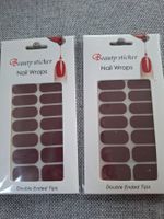 2x Nail Wraps, Nagelfolien, bordeaux, ohne UV