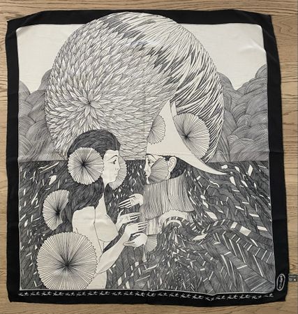 Edler Seidenschal „Artfoulard“ – 100% Seide – handrolliert –