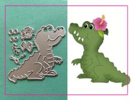 Krokodil mit Blumen  - Stanzschablonen