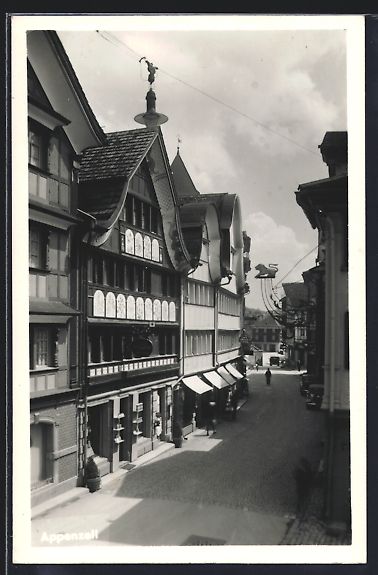 Cartoline postali: Appenzell, Strassenpartie mit alten Häu – Usato da Berlin venduto da bartko-reher