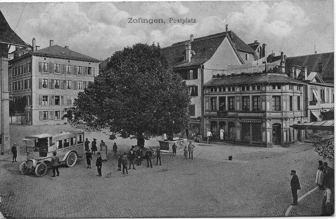 Ansichtskarten: ZOFINGEN Postplatz - Postauto – Gebraucht aus Jona von philajona