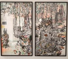 2er Set Wald Malerei, Bild, Kunst, Galerie, 120x180