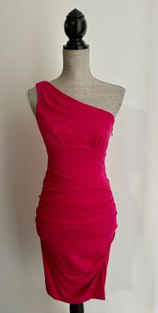 Nicole Miller Fuchsia One Shoulder Dress US 2