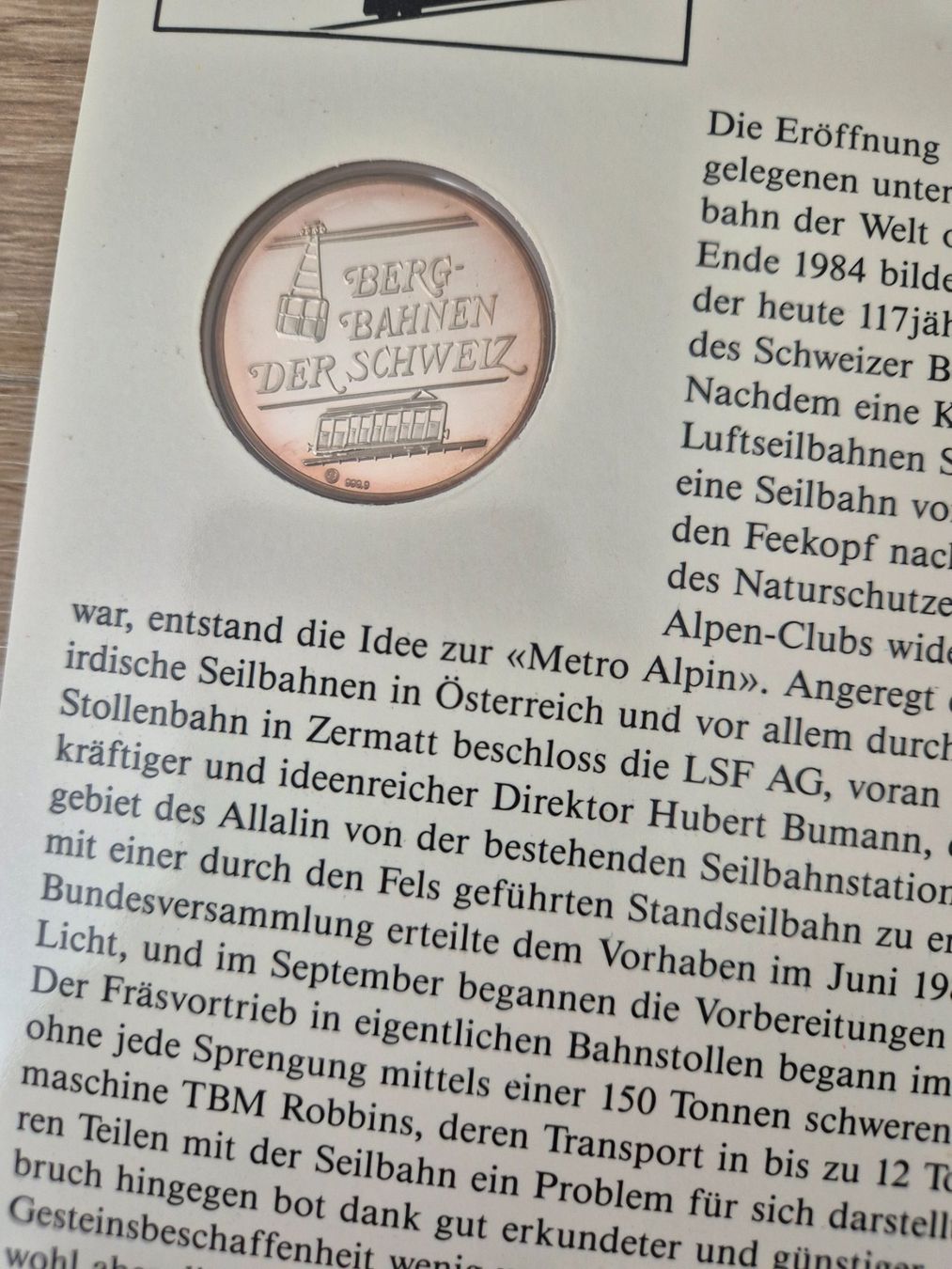 Medaglie: Bergbahnen der Schweiz - Metro Alpin – Usato da Luzern venduto da Vreneli_1 2