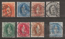 1905 : Stehende Helvetia Nr. 86a - 92a + 93a : KP 660.--