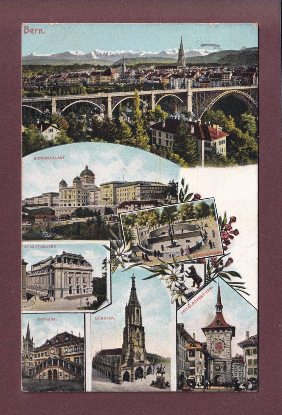Ansichtskarten: BERN - 7 Bilder - 1907 – Gebraucht aus Pully von nicecards