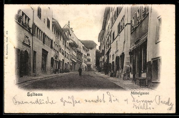 Cartes postales: AK Eglisau, Ansicht der Mittelgasse – D'occasion à Berlin par bartko-reher