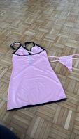 Nachthemd Set rosa mit schwarzer Spitze