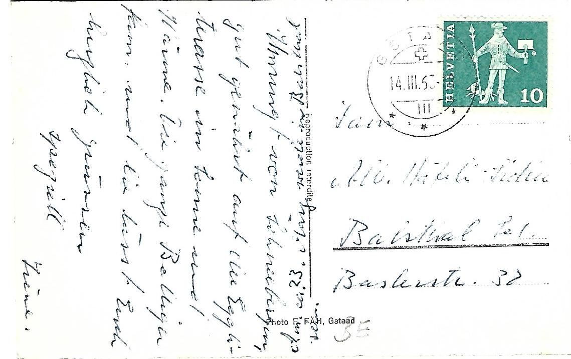 Cartoline postali: Eggli Gondelbahn Gstaad BE – Usato da Wetzikon ZH venduto da Brulu100 1