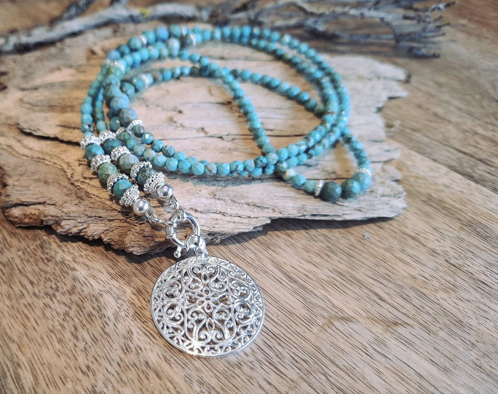 Catenine: OCEAN - Edelsteinkette - Silber - türkis – Nuovo e nell'imballaggio originale da Mühlethal venduto da nicita-modeschmuck