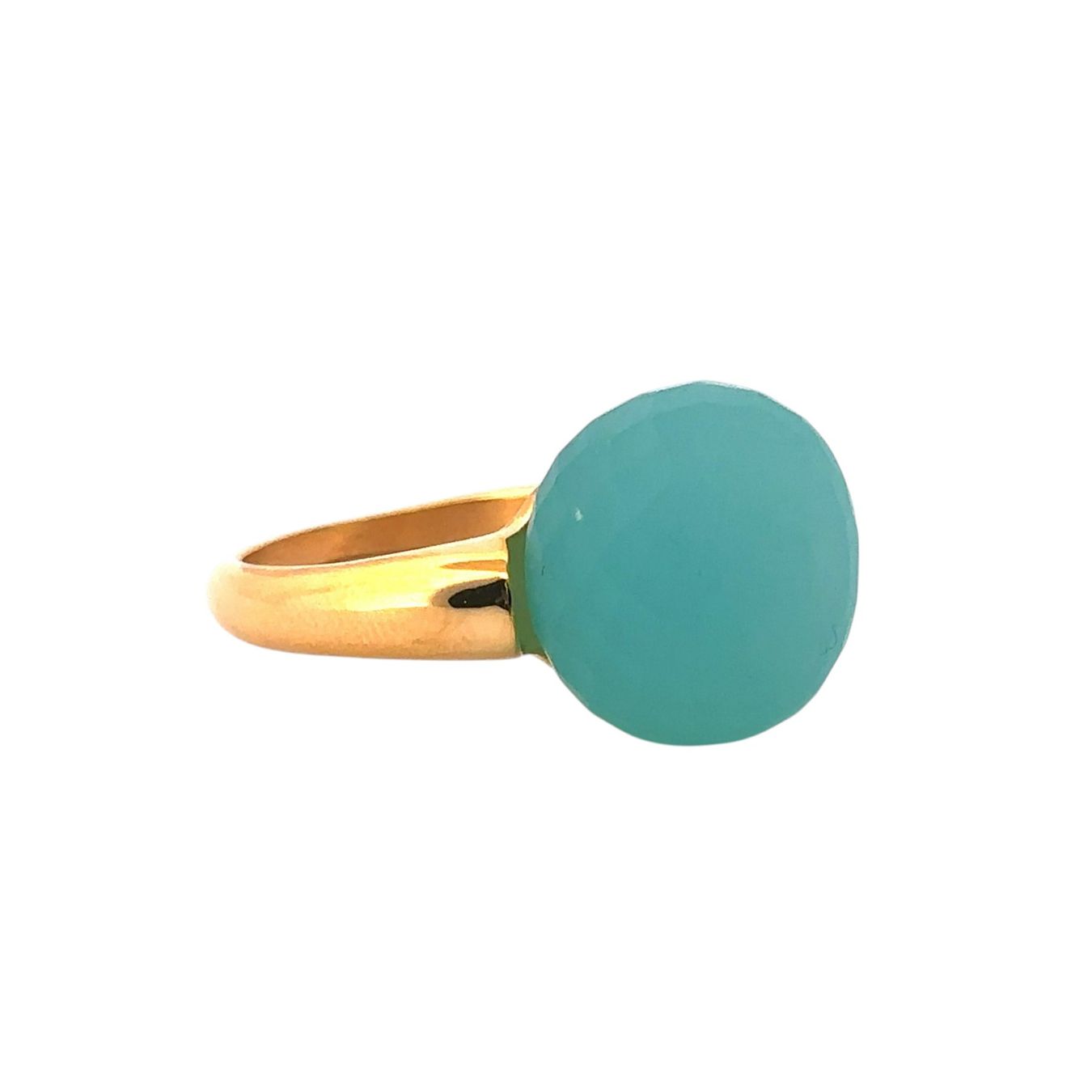 Olga Ribler Anelli: Statement gelbvergoldet, Edelstahl Ring Gr 55, Chalzedone – Nuovo (secondo la descrizione) da Luzern venduto da Schmuckoutlet 8