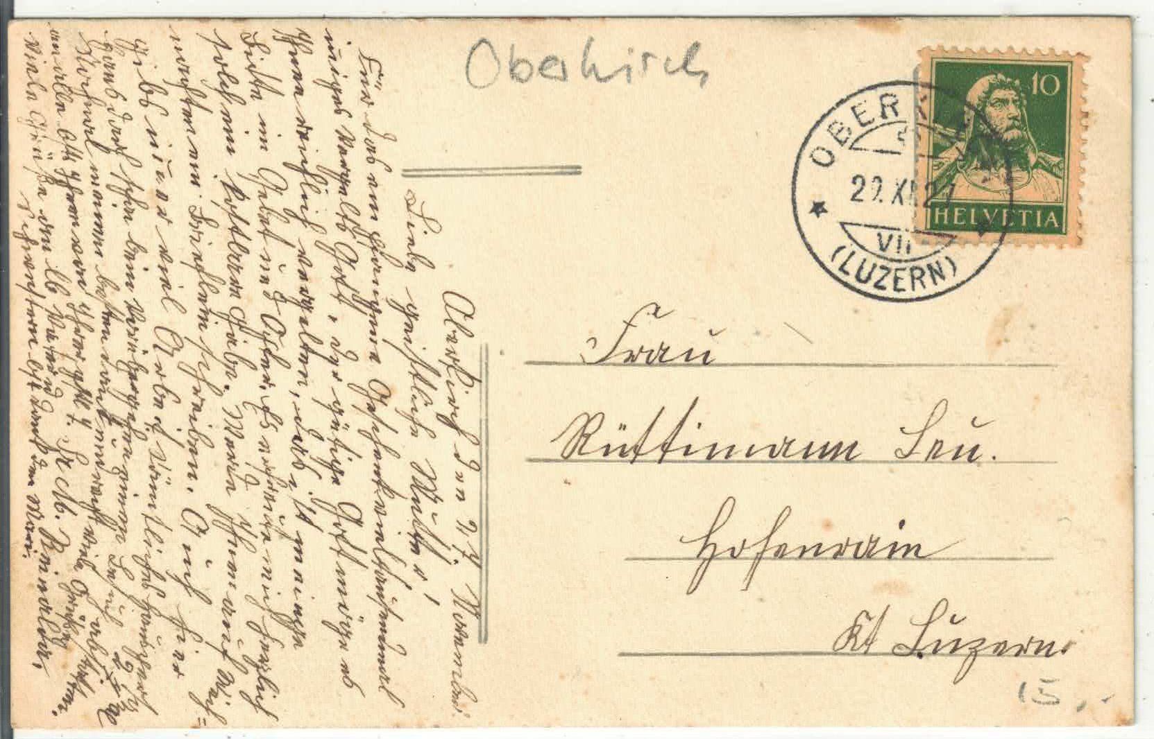 Cartoline postali: Oberkirch LU – Usato da Ettingen venduto da Kartenplanet 1