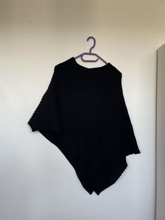 Damen Poncho schwarz