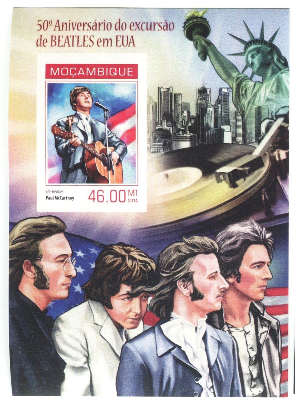 Tutti i francobolli: Block "The Beatles. Paul McCartney". Mosambik – Nuovo e nell'imballaggio originale da Basel venduto da Butsch5