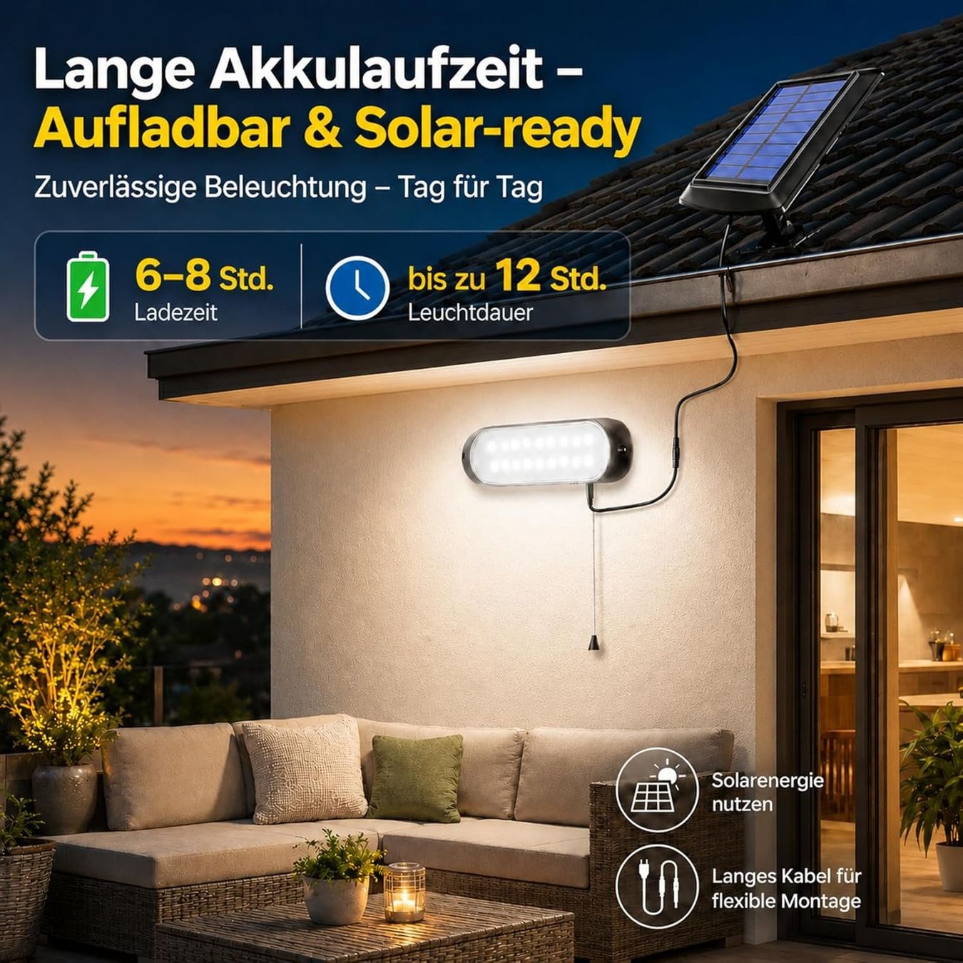 Lampade: Solar Hängelampe 20LED IP65 Wasserdicht Garten – Nuovo e nell'imballaggio originale da Schaffhausen venduto da AllesMussRaus60 4