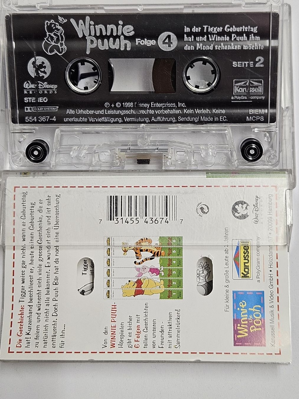 Musicassette: Winnie Puuh Folge 4 / Kassette #WT18 – Usato da Oberdorf BL venduto da BaldenEagle 1