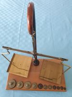 Antike Apothekerwaage Balkenwaage Messing mit Gewichten