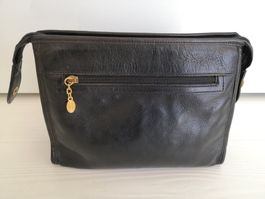 🤩ORIGINAL VINTAGE POLLINI LEDER-NECESSAIRE SCHWARZ