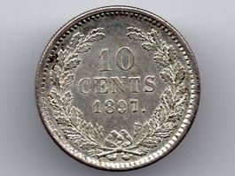 (1678) Holland, 10 Cents 1897, top stgl