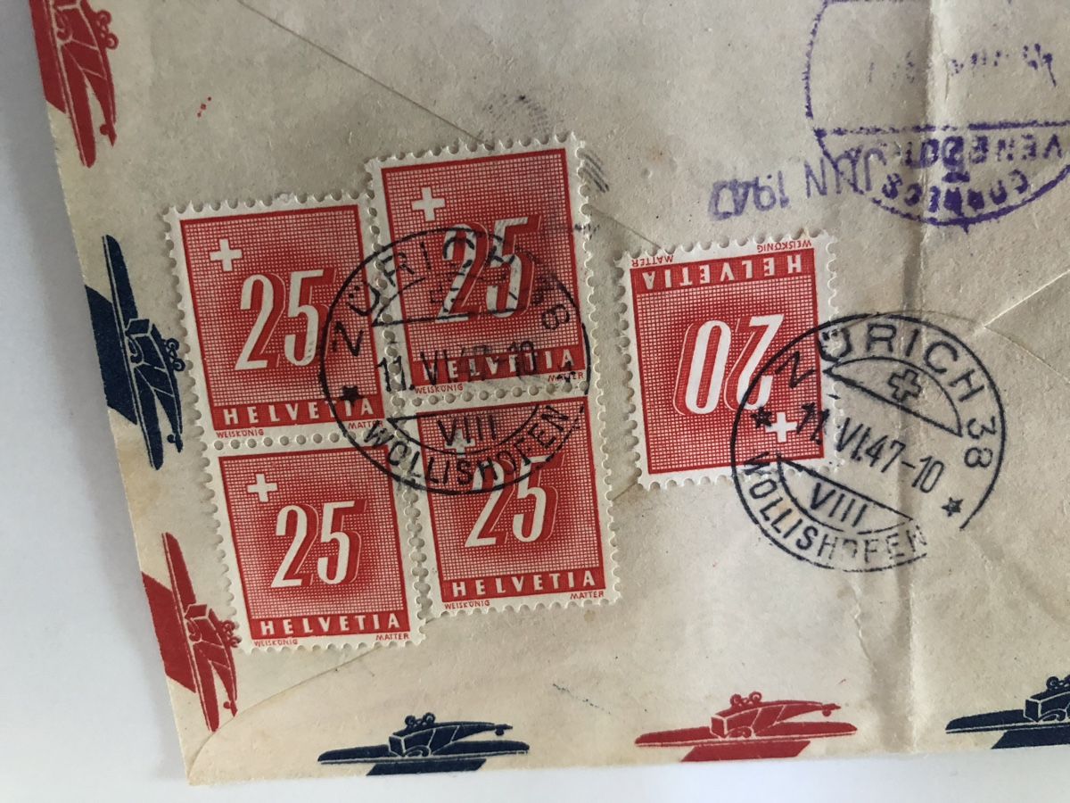 Alle Briefmarken: Flugbrief mit überraschenden STRAFPORTO 1.20 – Gebraucht aus Lufingen von Rac0 2