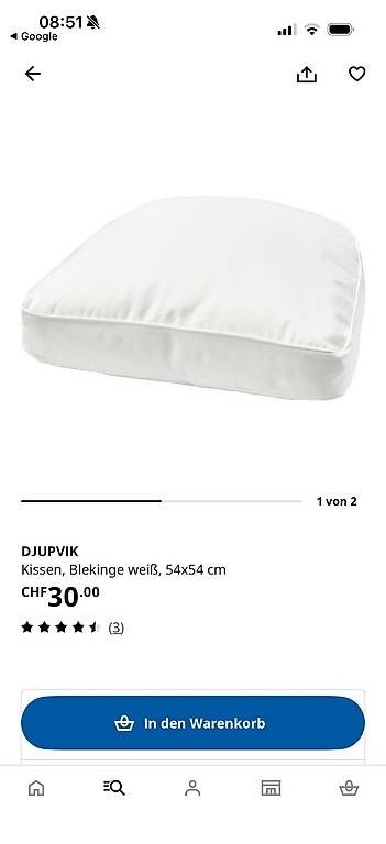 Ikea Cuscini: Neues Ikea Djupvik Kissen – Nuovo e nell'imballaggio originale da Schönenbuch venduto da Lacanoa