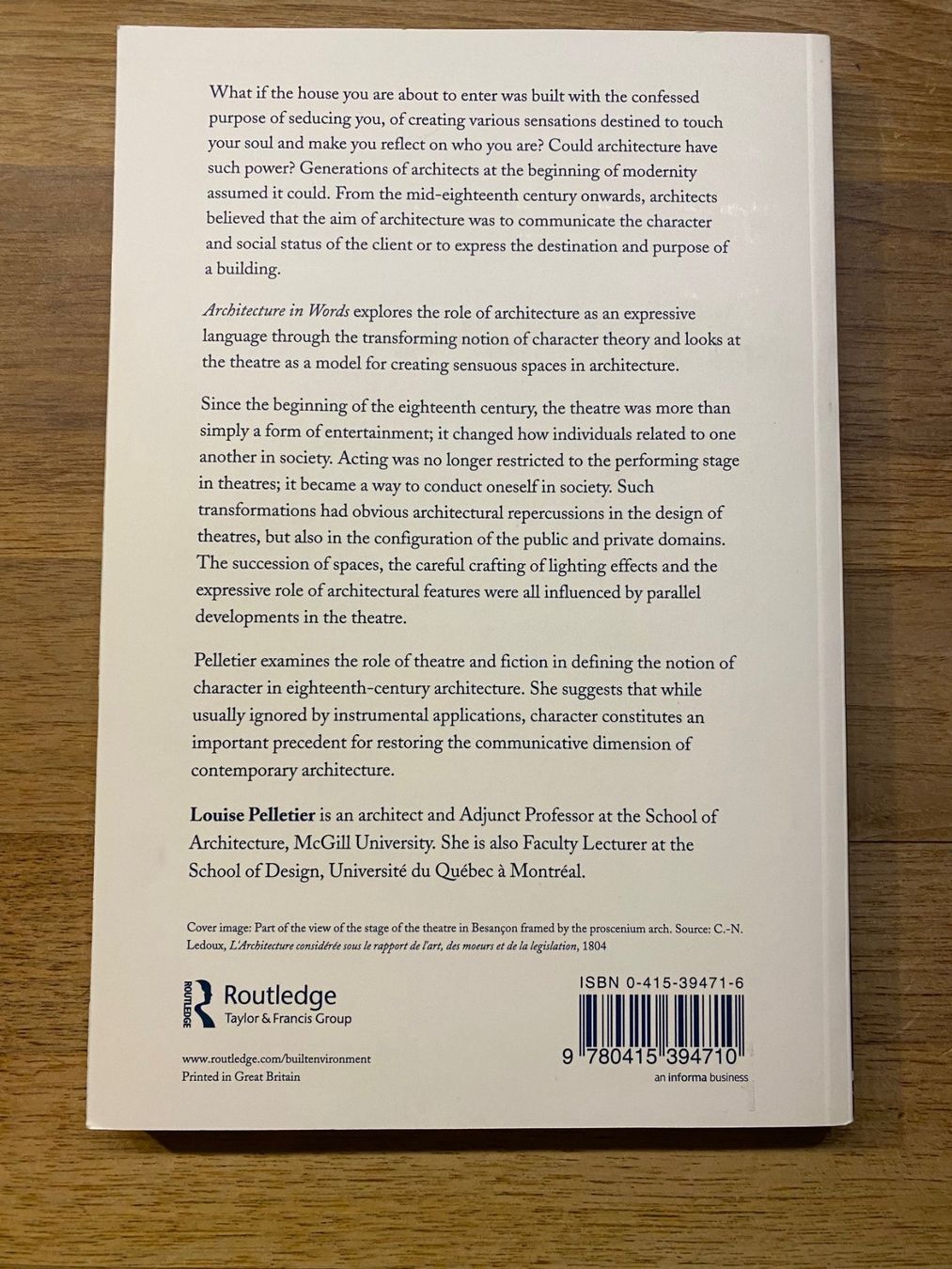 Libri: Architecture in Words / Louise Pelletier – Usato da Oberurnen venduto da ang_psp8 1