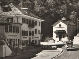 GABI Simplonstrasse: Hotel Weissmies, Post, Auto ~1950