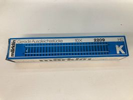 10 Stück Märklin H0 M-Gleis Gerades Ausgleichstück 2209 OVP