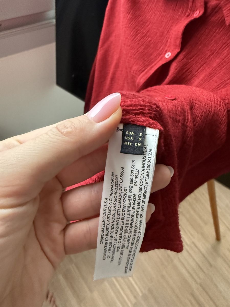 Massimo Dutti Blusen: Massimo Dutti Bluse rot Grösse S – Gebraucht aus zug von Inaar 4