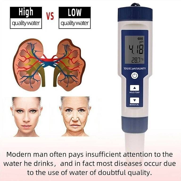 Misurare: Portofrei Digital PH TDS EC Messgerät 5in1 Wassertester – Usato da Kirchdorf AG venduto da suntory010 8