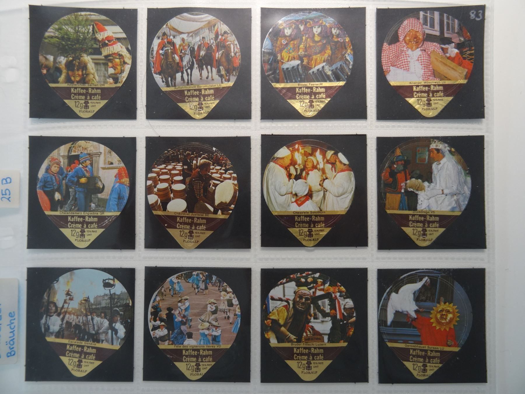 Coperchi dei cremini per caffè: KRD Schweizer Bräuche 1983  25B – Usato da Hochdorf venduto da Teger02
