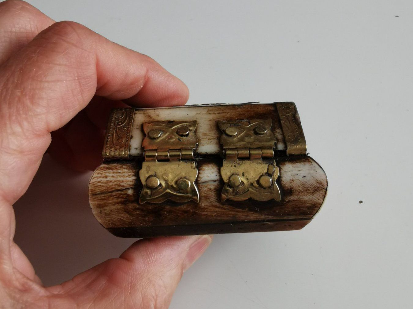 Tutte le decorazioni: Dose mit Elefant antik Horn und  Messing – Usato da Oberglatt ZH venduto da JulFul 3