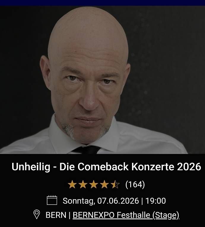 Biglietti: Unheilig Ticket Bern – Usato da Reinach AG venduto da xx.sara