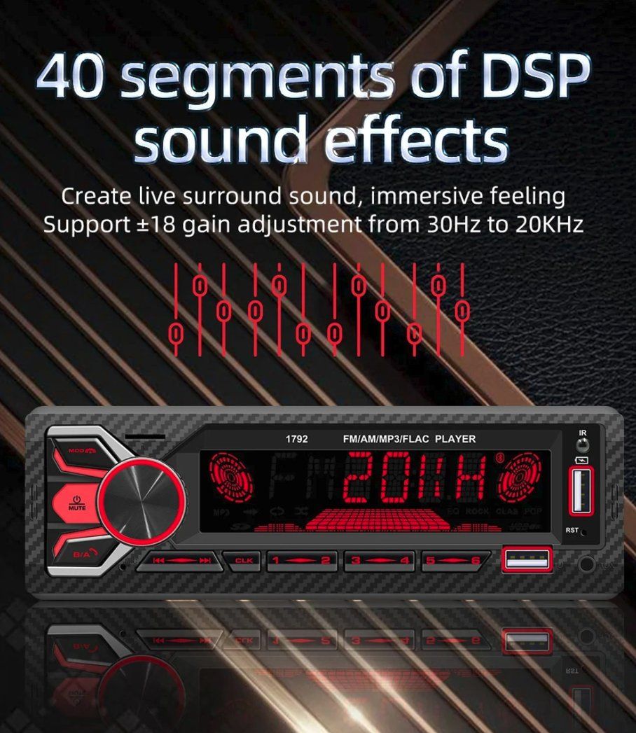 Radio: Autoradio 1DIN 1792 - Bluetooth, USB, AUX, FM, RDS – Nuovo e nell'imballaggio originale da Corcelles-près-Payerne venduto da FactoryofSound 2
