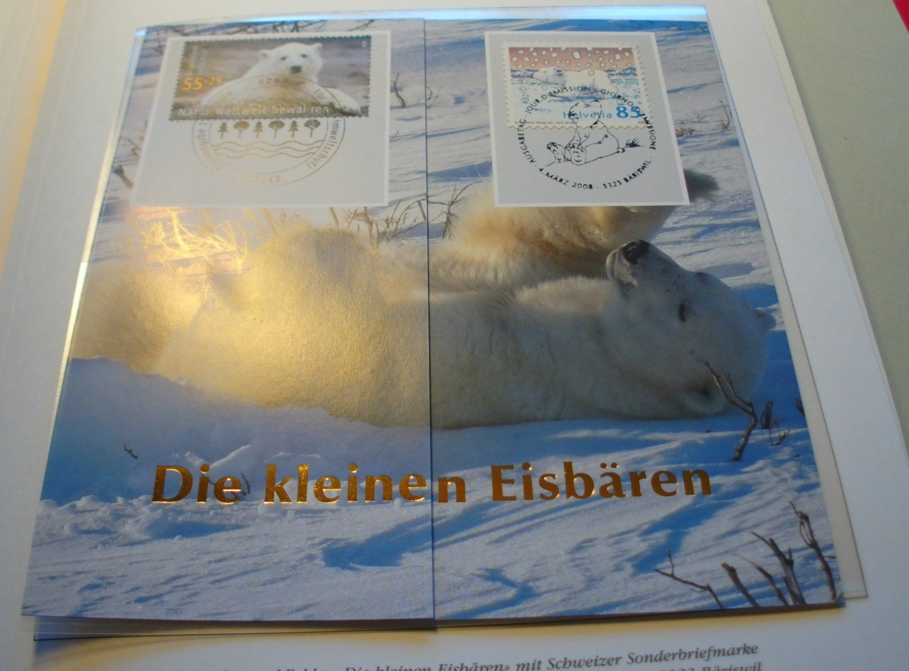 Alle Briefmarken: Folder "Die Kleinen Eisbären" 2008, Schweiz/Deutschland – Gebraucht aus Niederwil AG von morostahu 1