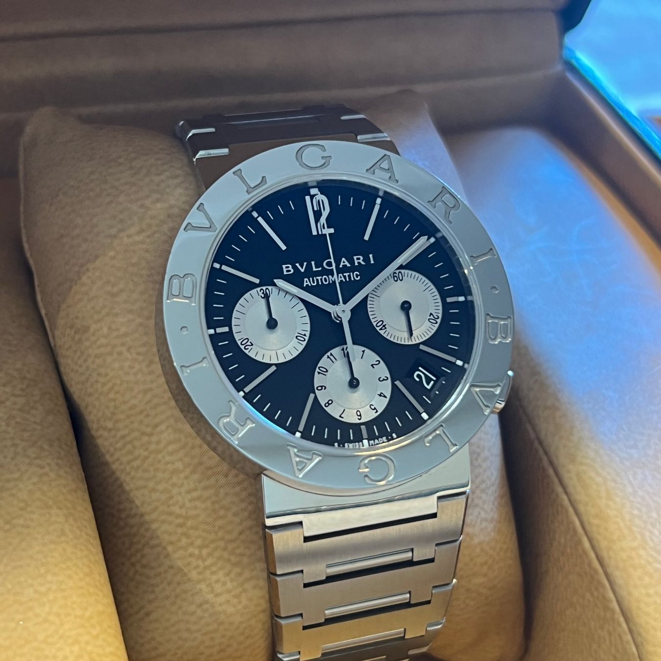 Bulgari Orologi: Bulgari Bulgari Chronograph Automatic Full Set BB38SSCH – Usato da Carouge GE venduto da Watchaser 1