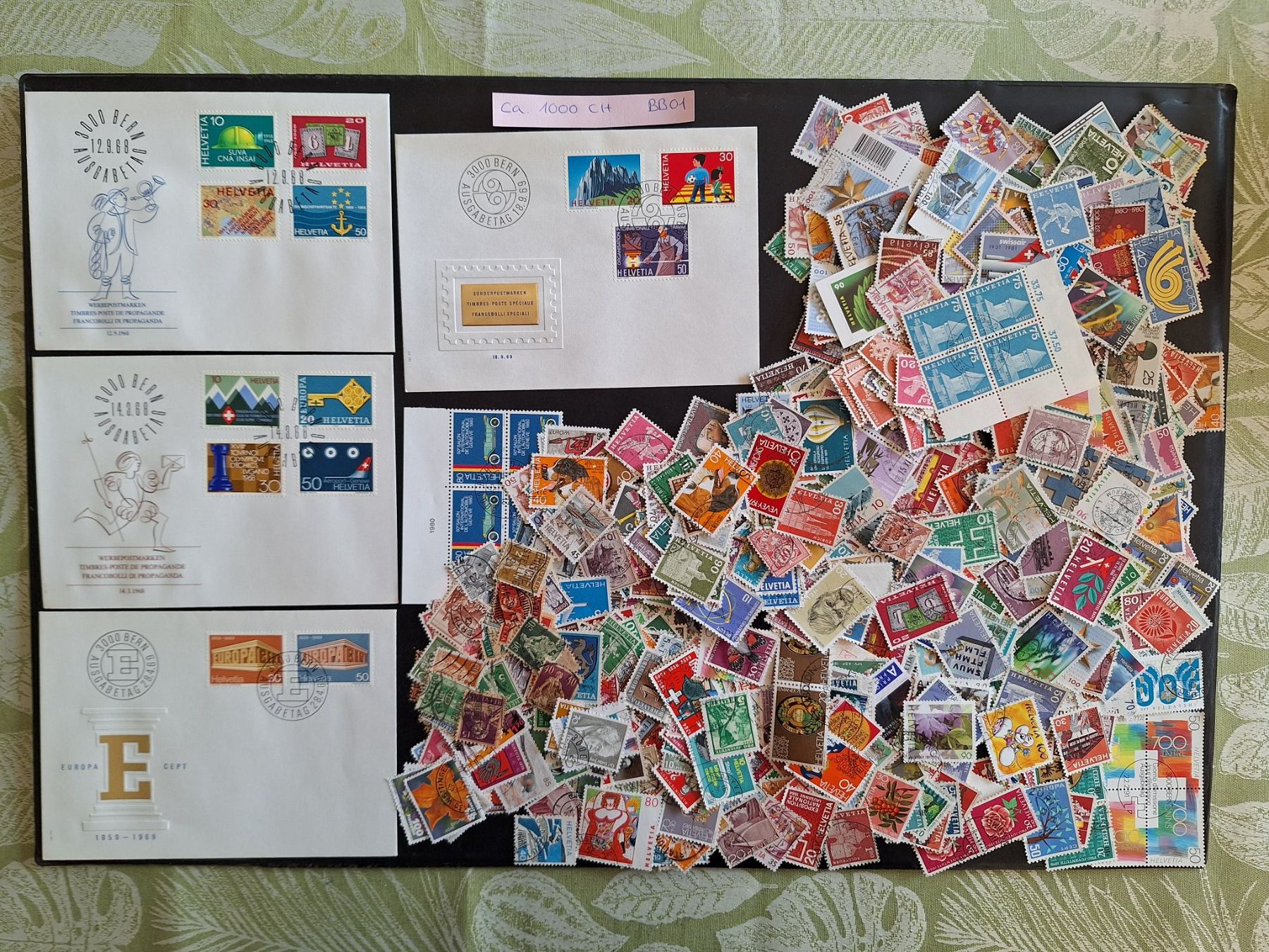 Alle Briefmarken: CH- ca. 1000 und 4 Briefe dazu (BB01) – Gebraucht aus Genolier von Antoine30