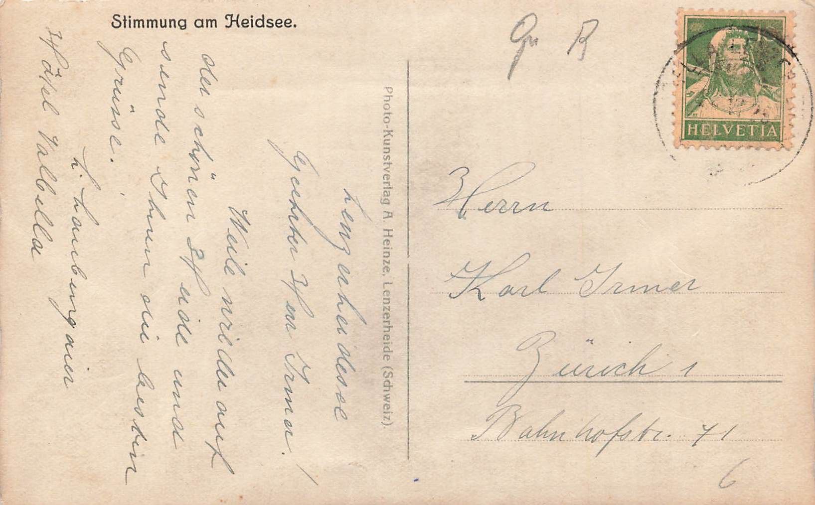 Ansichtskarten: Stimmung am heidsee – Gebraucht aus Biasca von Blenio71 1